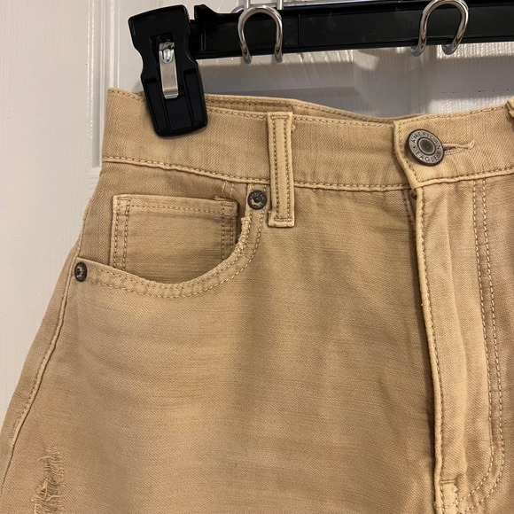 American Eagle Outfitters Tan Cutoff Distressed Denim Shorts - Picture 3 of 6